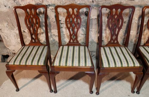 SET OF 10 ANTIQUE GEORGIAN CHIPPENDALE STYLE DINING CHAIRS C1900 - ADDITIONAL PHOTO 13