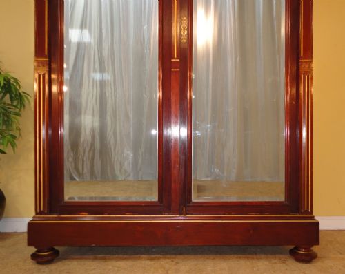 VICTORIAN GOTHIC MAHOGANY GILT WARDROBE - ADDITIONAL PHOTO 4