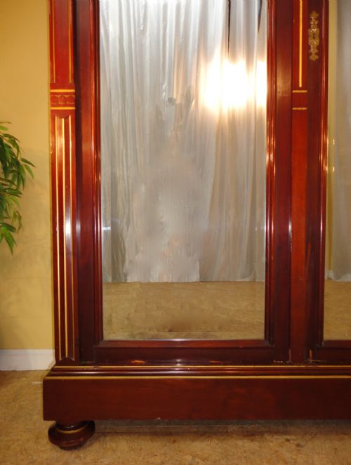 VICTORIAN GOTHIC MAHOGANY GILT WARDROBE - ADDITIONAL PHOTO 6