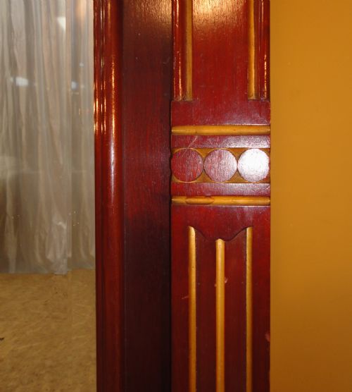 VICTORIAN GOTHIC MAHOGANY GILT WARDROBE - ADDITIONAL PHOTO 9