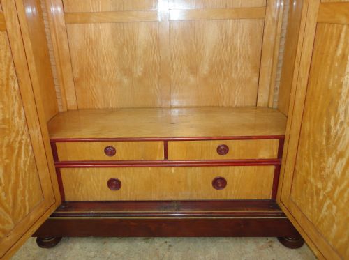 VICTORIAN GOTHIC MAHOGANY GILT WARDROBE - ADDITIONAL PHOTO 12