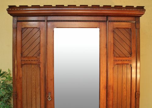 ARTS CRAFTS AESTHETIC OAK INLAID WARDROBE CHARLES BEVAN STYLE - ADDITIONAL PHOTO 2