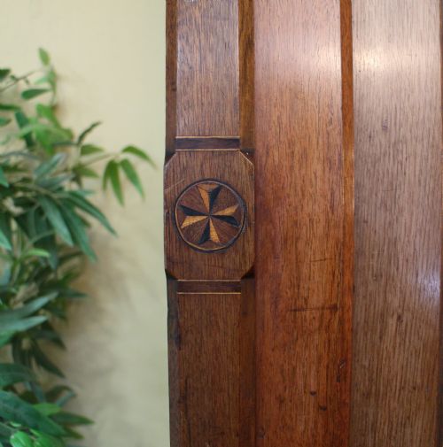 ARTS CRAFTS AESTHETIC OAK INLAID WARDROBE CHARLES BEVAN STYLE - ADDITIONAL PHOTO 7