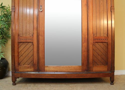 ARTS CRAFTS AESTHETIC OAK INLAID WARDROBE CHARLES BEVAN STYLE - ADDITIONAL PHOTO 9