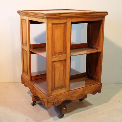 VICTORIAN WALNUT REVOLVING BOOKCASE - ADDITIONAL PHOTO 4