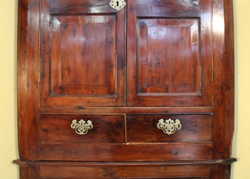 AN 18TH CENTURY GEORGIAN IRISH YEW CORNER CUPBOARD - ADDITIONAL PHOTO 4