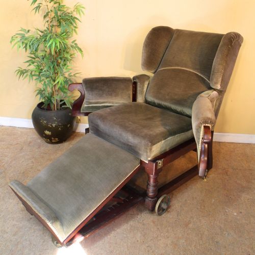 VICTORIAN MAHOGANY RECLINING INVALIDS WING ARMCHAIR - ADDITIONAL PHOTO 3