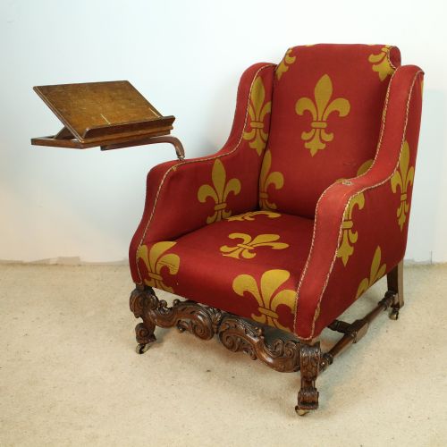 a 19th century carved oak wingback reading chair - CATEGORY: ANTIQUE CHAIRS - DATED VICTORIAN