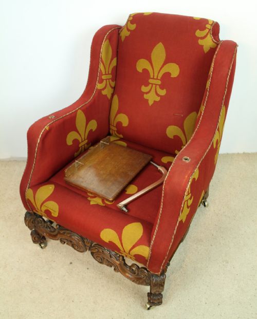 A 19TH CENTURY CARVED OAK WINGBACK READING CHAIR - ADDITIONAL PHOTO 14