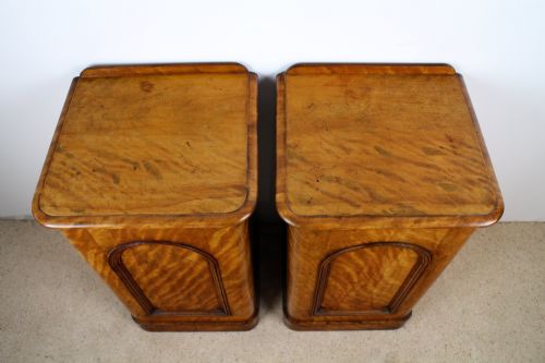PAIR OF VICTORIAN SATIN WALNUT BEDSIDE CABINETS - ADDITIONAL PHOTO 3