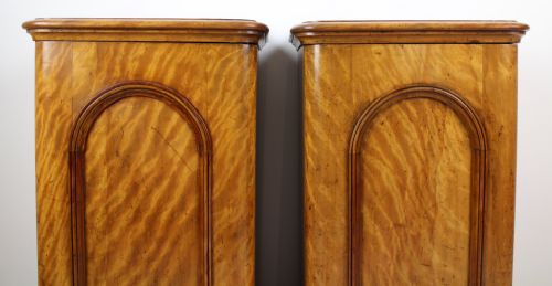 PAIR OF VICTORIAN SATIN WALNUT BEDSIDE CABINETS - ADDITIONAL PHOTO 4