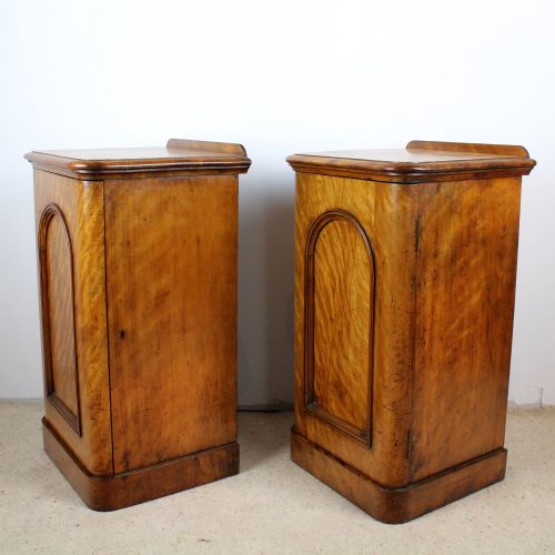 PAIR OF VICTORIAN SATIN WALNUT BEDSIDE CABINETS - ADDITIONAL PHOTO 6