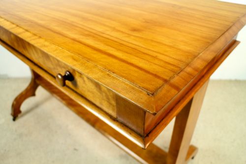 VICTORIAN SATIN WALNUT LIBRARY TABLE BY WYLIE LOCHHEAD - ADDITIONAL PHOTO 6