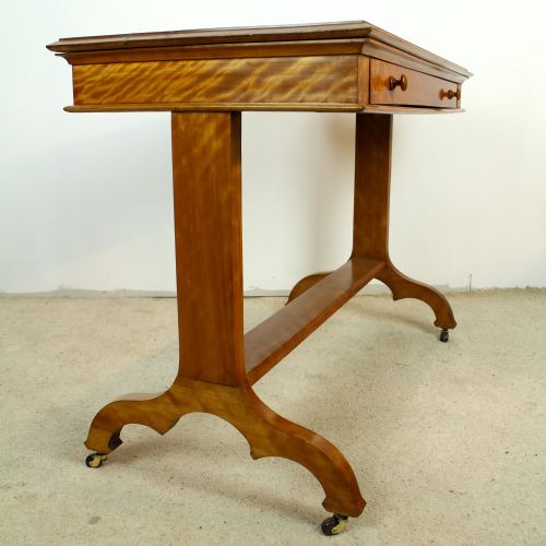 VICTORIAN SATIN WALNUT LIBRARY TABLE BY WYLIE LOCHHEAD - ADDITIONAL PHOTO 9