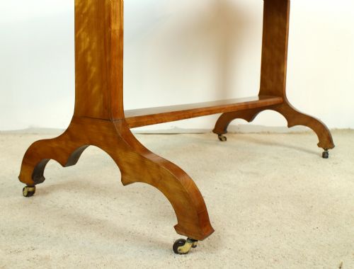 VICTORIAN SATIN WALNUT LIBRARY TABLE BY WYLIE LOCHHEAD - ADDITIONAL PHOTO 10