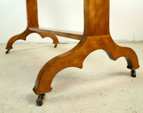 VICTORIAN SATIN WALNUT LIBRARY TABLE BY WYLIE LOCHHEAD - ADDITIONAL PHOTO 11