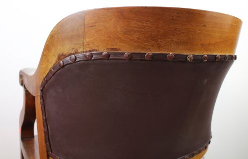 VICTORIAN WALNUT BOW BACK WIDE DESK ARM CHAIR - ADDITIONAL PHOTO 13