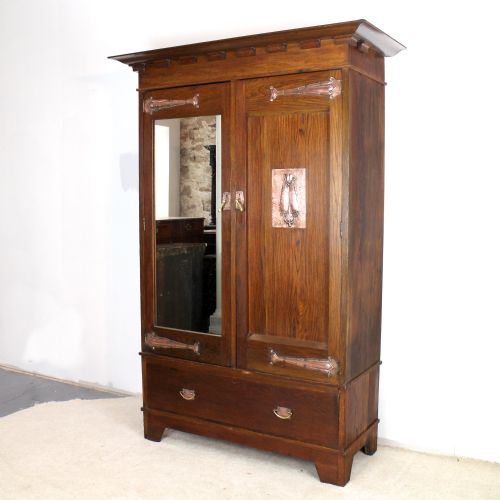 ARTS CRAFTS OAK WARDROBE BY MAPLE CO - ADDITIONAL PHOTO 1