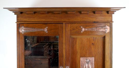 ARTS CRAFTS OAK WARDROBE BY MAPLE CO - ADDITIONAL PHOTO 4