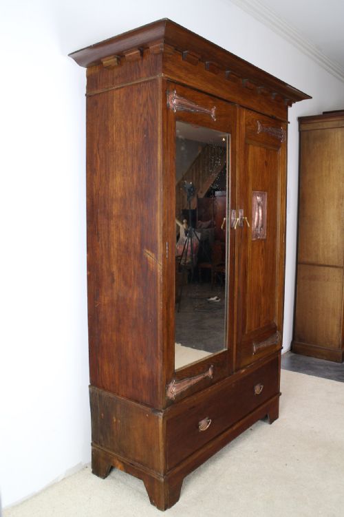 ARTS CRAFTS OAK WARDROBE BY MAPLE CO - ADDITIONAL PHOTO 11