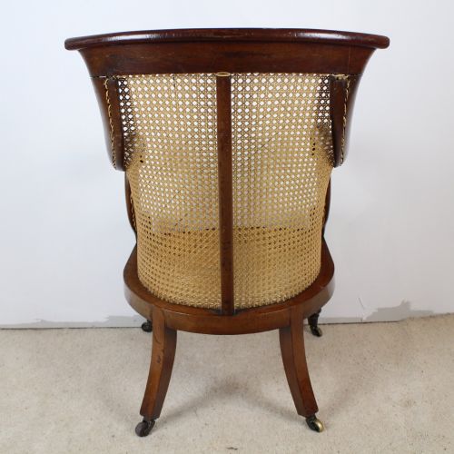 REGENCY MAHOGANY LIBRARY BERGRE ARMCHAIR - ADDITIONAL PHOTO 2