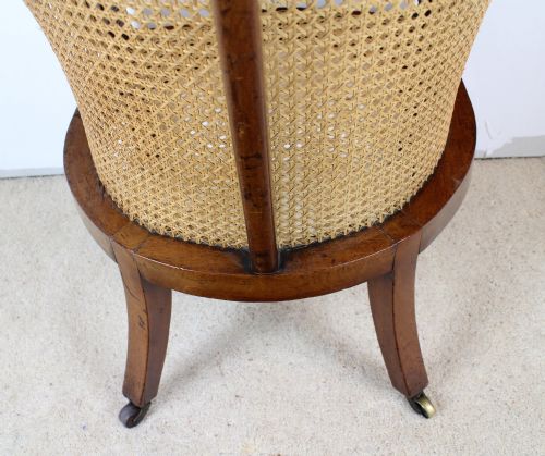 REGENCY MAHOGANY LIBRARY BERGRE ARMCHAIR - ADDITIONAL PHOTO 11