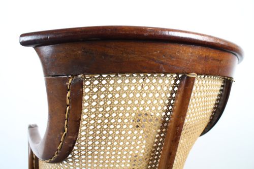 REGENCY MAHOGANY LIBRARY BERGRE ARMCHAIR - ADDITIONAL PHOTO 12