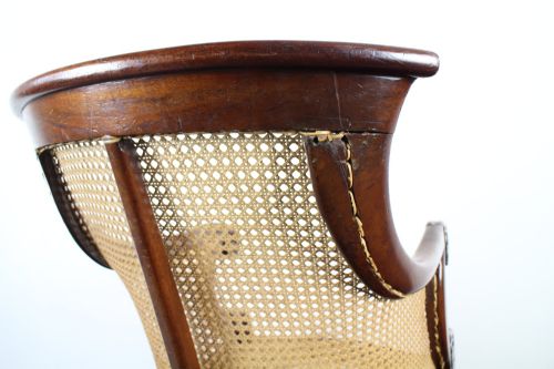 REGENCY MAHOGANY LIBRARY BERGRE ARMCHAIR - ADDITIONAL PHOTO 13