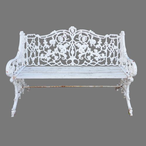 victorian rustic pattern cast iron garden seat bench - CATEGORY: ANTIQUE FURNITURE - DATED VICTORIAN