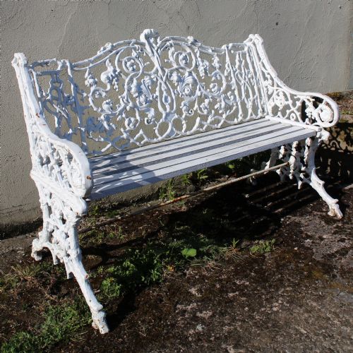 VICTORIAN RUSTIC PATTERN CAST IRON GARDEN SEAT BENCH - ADDITIONAL PHOTO 3