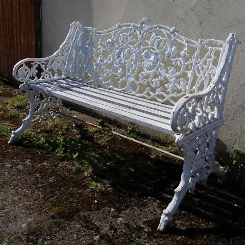 VICTORIAN RUSTIC PATTERN CAST IRON GARDEN SEAT BENCH - ADDITIONAL PHOTO 4