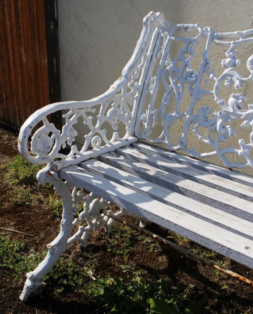 VICTORIAN RUSTIC PATTERN CAST IRON GARDEN SEAT BENCH - ADDITIONAL PHOTO 7