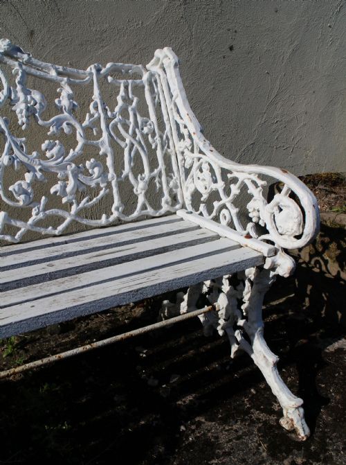 VICTORIAN RUSTIC PATTERN CAST IRON GARDEN SEAT BENCH - ADDITIONAL PHOTO 8