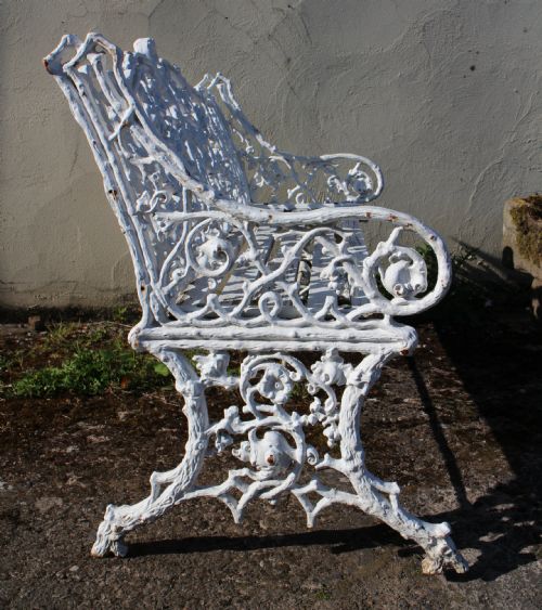 VICTORIAN RUSTIC PATTERN CAST IRON GARDEN SEAT BENCH - ADDITIONAL PHOTO 9
