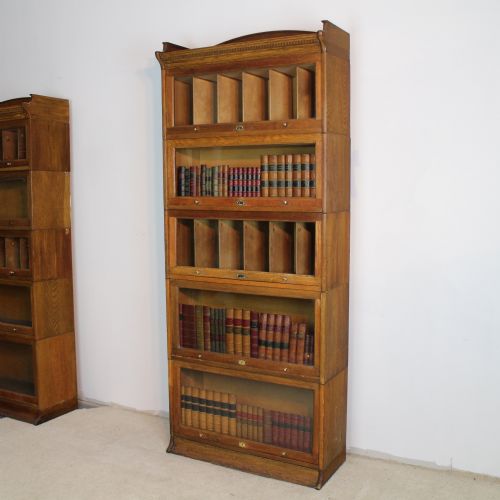 FIVE SECTION HARRIS LEBUS OAK STACKING BOOKCASE C1905 - ADDITIONAL PHOTO 1