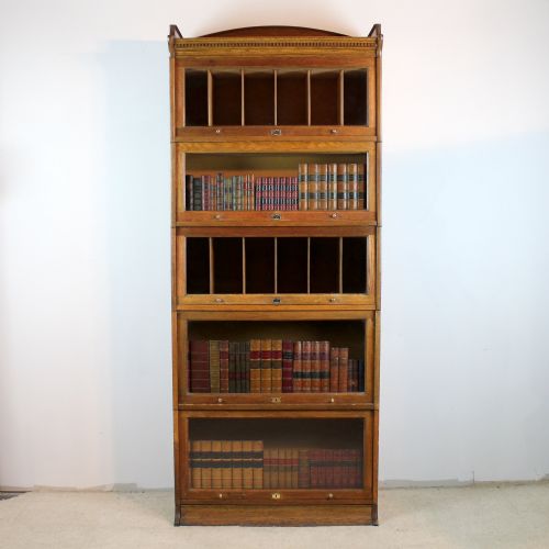 five section harris lebus oak stacking bookcase c1905 - CATEGORY: ANTIQUE BOOKCASES - DATED 