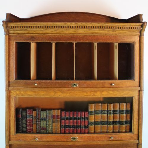 FIVE SECTION HARRIS LEBUS OAK STACKING BOOKCASE C1905 - ADDITIONAL PHOTO 2