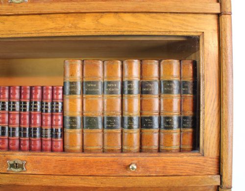 FIVE SECTION HARRIS LEBUS OAK STACKING BOOKCASE C1905 - ADDITIONAL PHOTO 6
