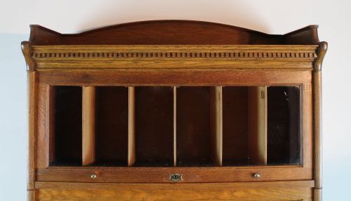 FIVE SECTION HARRIS LEBUS OAK STACKING BOOKCASE C1905 - ADDITIONAL PHOTO 7