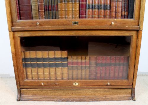 FIVE SECTION HARRIS LEBUS OAK STACKING BOOKCASE C1905 - ADDITIONAL PHOTO 8