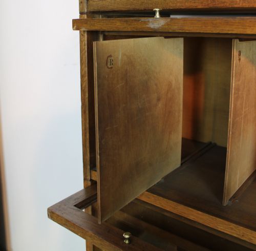 FIVE SECTION HARRIS LEBUS OAK STACKING BOOKCASE C1905 - ADDITIONAL PHOTO 12