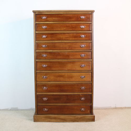 VICTORIAN OAK WELLINGTON STYLE COLLECTORS CHEST - ADDITIONAL PHOTO 1