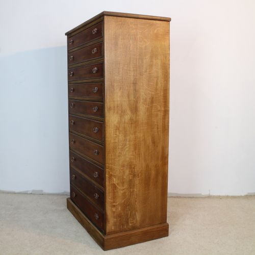 VICTORIAN OAK WELLINGTON STYLE COLLECTORS CHEST - ADDITIONAL PHOTO 11