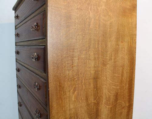 VICTORIAN OAK WELLINGTON STYLE COLLECTORS CHEST - ADDITIONAL PHOTO 12