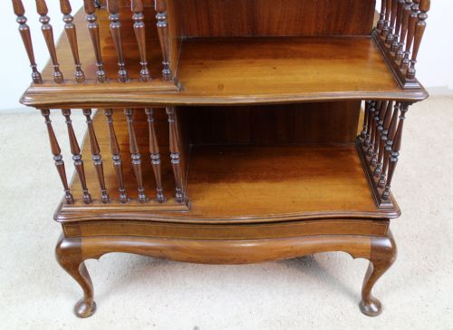 EDWARDIAN MAHOGANY INLAID SERPENTINE REVOLVING BOOKCASE - ADDITIONAL PHOTO 8