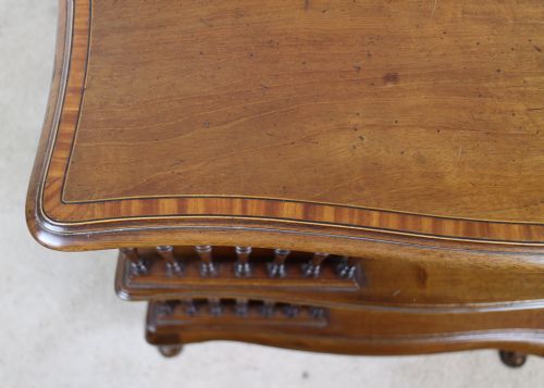 EDWARDIAN MAHOGANY INLAID SERPENTINE REVOLVING BOOKCASE - ADDITIONAL PHOTO 10
