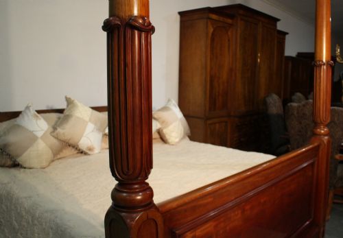 6FT WILLIAM IV MAHOGANY FOUR POSTER BED - ADDITIONAL PHOTO 4