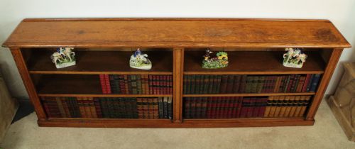 LARGE VICTORIAN OAK FLOOR BOOKCASE 8FT WIDE - ADDITIONAL PHOTO 10