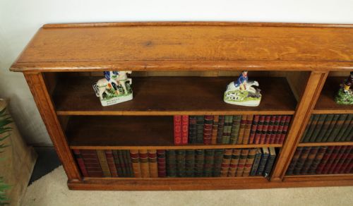 LARGE VICTORIAN OAK FLOOR BOOKCASE 8FT WIDE - ADDITIONAL PHOTO 11