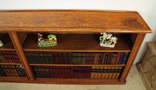 LARGE VICTORIAN OAK FLOOR BOOKCASE 8FT WIDE - ADDITIONAL PHOTO 12